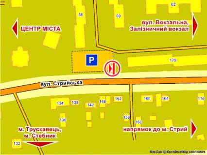 Білборд, Бігборд (Борд)  B у Дрогобичі вул. Стрийська (навпроти буд. 179) схема