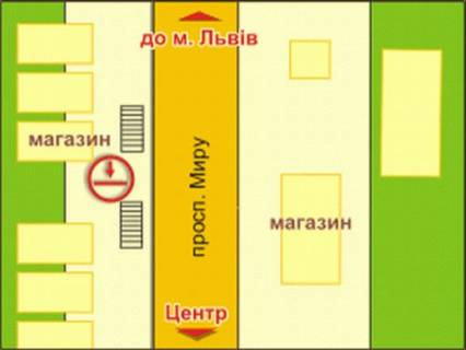 Билборд A в Львове пр. Миру, 23 схема