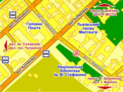 Ситилайт B в Львове вул. Стефаника (навпроти буд. 3), місце 1 схема