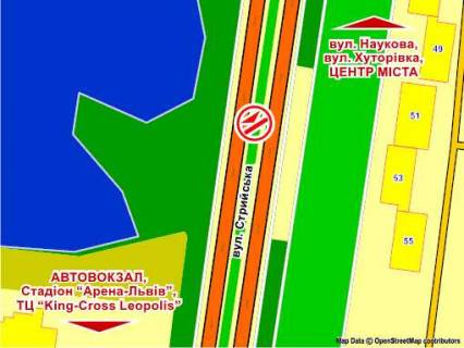 Призма Р/П в Львове вул. Стрийська, 53-55, з центру, призма 3 - 395975 схема