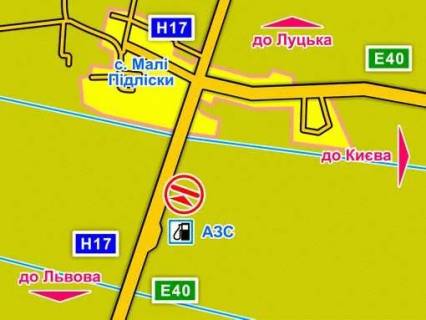 Билборд A в Львове с. Малі Підліски (Київська траса, напрямок до Києва), конструкція ||, 5х12 м схема