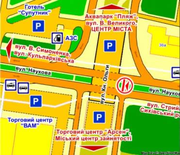 Бэклайт Р/П в Львове вул. Наукова (біля мосту, на р/с, з вул. Стрийської), розмір 2,3 х 3,2 м беклайт схема