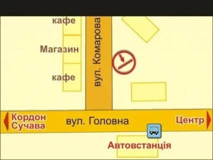 Билборд B в Черновцах вул. Комарова, 6 схема