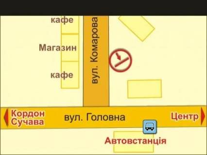 Билборд B в Черновцах вул. Комарова, 6 схема