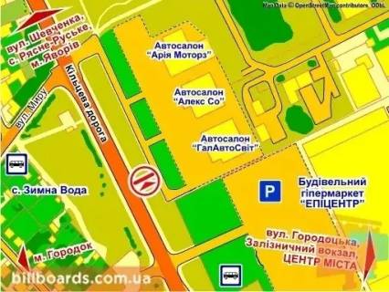Білборд, Бігборд (Борд)  A у Львові вул. Городоцька, 302 (біля ТЦ "Епіцентр",  Автосалон "Volkswagen", місце 2 схема