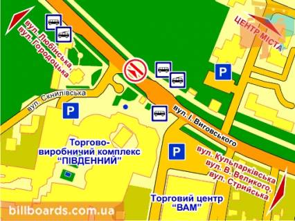 Призматрон, Призма A у Львові вул. Виговського (навпроти ринку "Південний"), місце 2, зліва, призма 1 - 82463 схема