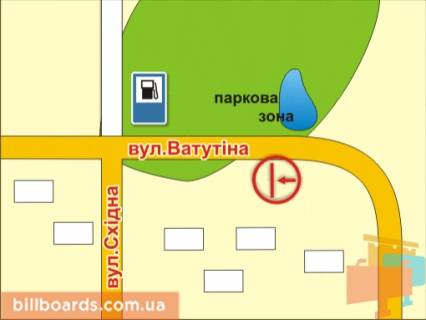 Билборд B в Житомире вул. Незалежності, 2 схема