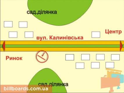 Билборд B в Черновцах вул. Ізмайлівська – Білоруська схема