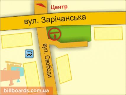 Билборд A в Хмельницком вул. Свободи, 16 "а" схема