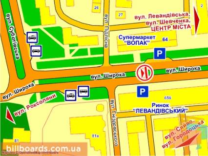 Призма Р/П в Львове вул. Широка, 64 (навпроти ринку), місце 1, призма 3 - 139685 схема