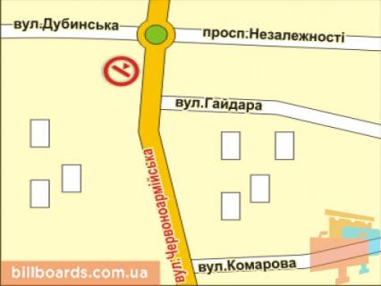 Билборд A в Черновцах вул. Героїв Майдану, 194 схема