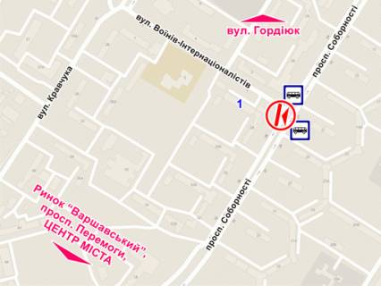 Билборд B в Луцке вул. Воїнів-Інтернаціоналістів, 1 схема