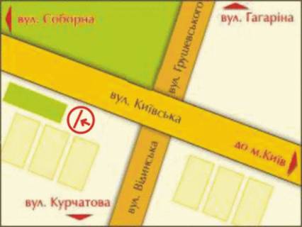 Билборд B в Ровно пер. вул. Київської – Віденської схема