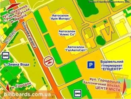 Білборд, Бігборд (Борд)  A у Львові вул. Городоцька, 302 (біля ТЦ "Епіцентр",  Автосалон "Volkswagen", місце 2 схема