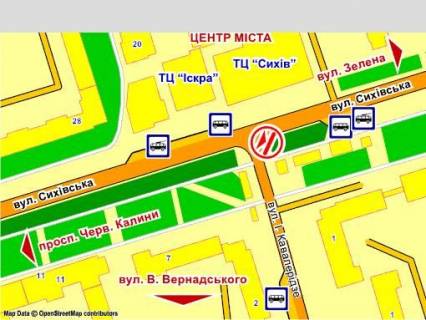 Видеоборд A в Львове вул. Сихівська – Кавалерідзе , розмір 2,3 х 3,2 м, екран - 563571 схема