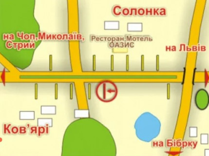 Билборд B в Солонке с. Солонка (напрямок до Чопа), місце 11 схема