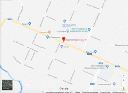 Билборд B в Звенигородке проспект Шевченка ЦЕНТР схема