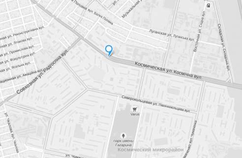 Билборд A в Запорожье ул. Космическая / ул. Совхозная схема