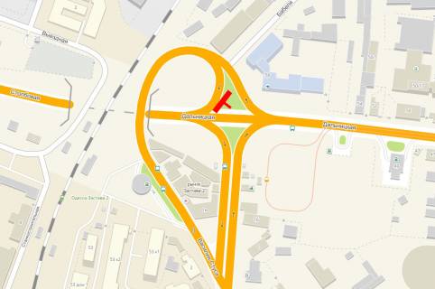 Білборд, Бігборд (Борд)  A у Одесі, 3x12x1  Дальницька кут Стуса Василя ЛІВИЙ схема