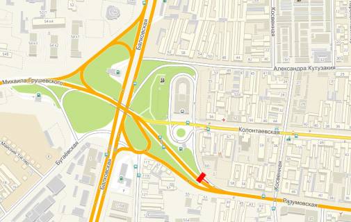 Билборд A в Одессе, 3x6x1  Розумовська вул., 59, навпроти схема