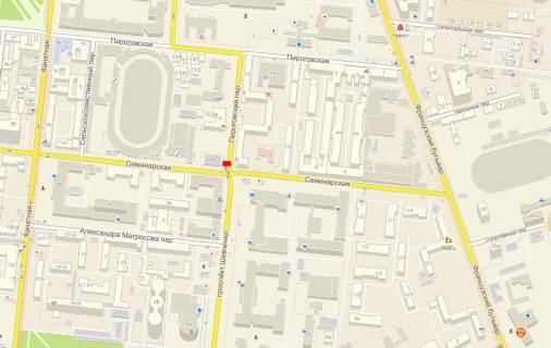 Білборд, Бігборд (Борд)  B у Одесі, 3x6x1  Проспект Шевченка / Семінарська (Пироговский провулок, 8) схема