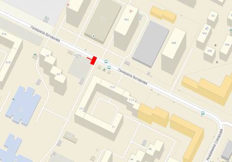 Билборд A в Одессе, 3x6x1  Бочарова вул., 65/69 схема