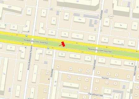 Билборд A в Одессе, 3x6x2  Адміральський пр. / Докова вул. схема