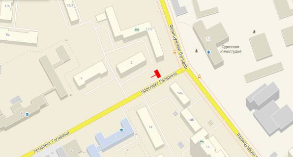 Билборд B в Одессе, 3x6x2  Гагаріна пр., 2 схема