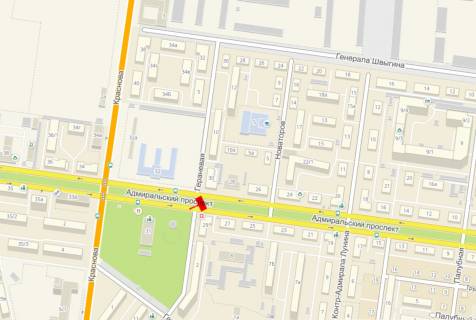 Білборд, Бігборд (Борд)  A у Одесі, 3x6x2  Адміральський проспект / Гераневая (№1) схема