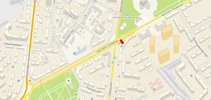 Билборд B в Одессе, 3x6x2  Гагаріна пр., 23 схема