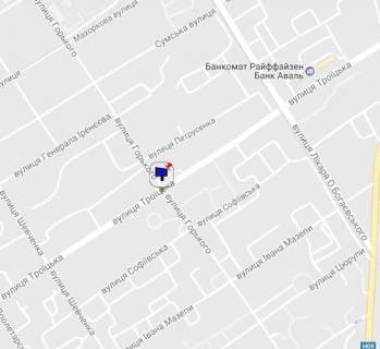 Білборд, Бігборд (Борд)  B у Кременчуці, 3 х 6  перехрестя вул. Троїцької та вул. Левка Лук'яненка, навпроти фітнес-клубу «Спартак», напрямок у центр схема