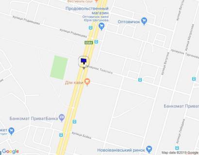 Билборд A в Кременчуге просп. Свободы, 120/25, перекрёсток с переулком Толстого схема