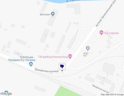 Билборд B в Кременчуге, 3 х 6  вул. Ярмаркова, 5-А, перехр. з вул. Занасипський Шлях, район Авторинку схема