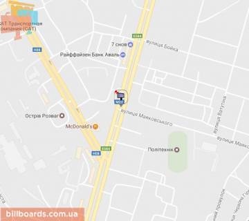 Призма A в Кременчуге, 3 х 6  просп. Свободы, 55, перекр. с ул. Маяковского, район ДК «КрАЗ» и ТЦ «Меркурий», направление в центр - 87219 схема