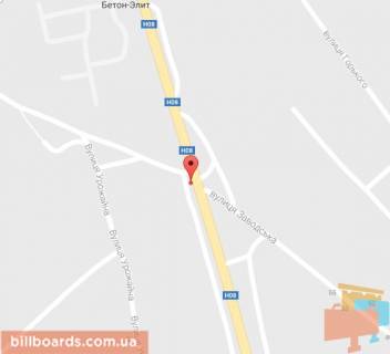 Білборд, Бігборд (Борд)  A у Кременчуці Песчаное, ул. Киевская, возле домовладения № 99/1 схема