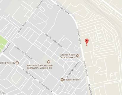 Билборд A в Горишние Плавни (Комсомольск) По направлению в центр схема