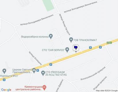 Білборд, Бігборд (Борд)  A у Кременчуці, 3 х 6  просп. Полтавський, 45, р-н Центральної районної лікарні схема