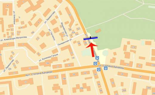 Білборд, Бігборд (Борд)  A у Рівному вул.Чорновола / парк Шевченко схема