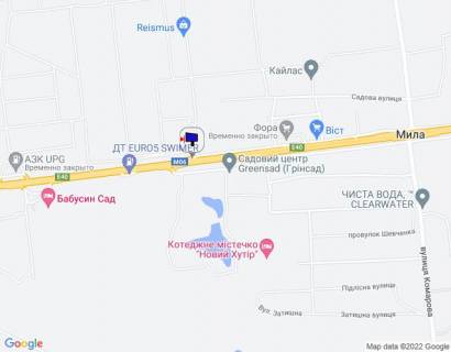 Білборд, Бігборд (Борд)  B у Міла с. Мила, траса М-06 "Київ-Чоп" (Житомир), км 26+800 право, біля садового центру, за 550м до магазину "Фора", через 625м після АЗС GLUSCO схема