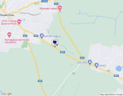 Билборд B в Київських трасах Харківська траса, траса М-03 "Київ-Харків", км 42+500 право, за 1км до АЗС БРСМ-Нафта та Укрнафта схема