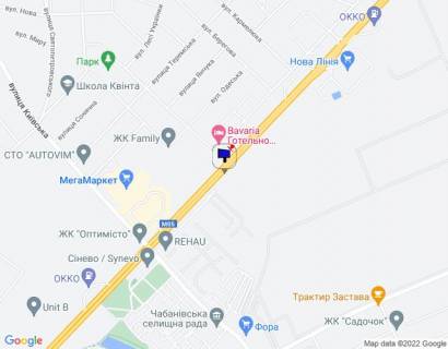 Білборд, Бігборд (Борд)  B у Гатному с. Гатне, траса М-05 Київ-Одеса, км 14+625 ліво, через 560м після Нової Лінії та магазину АТБ, за 320м до заїзду у МегаМаркет Гатне, за 465м до повороту на Гатне, Крюківщину, Вишневе та ЖК "Оптимісто" схема