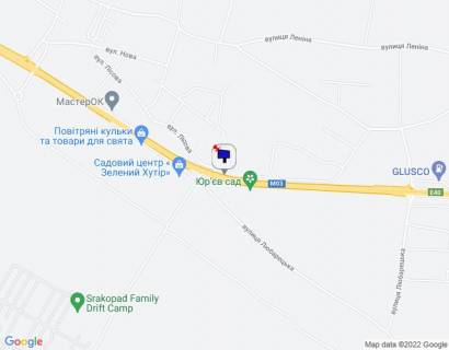 Билборд B в Иванков с. Іванків, харківська траса, траса М-03 "Київ-Харків", км 47+600 ліво, біля АЗС Sun Oil, через 1км після автобусної зупинки та повороту на вул. Пролетарська, за 800м до АЗС GLUSCO та повороту на вул. Любарецька схема