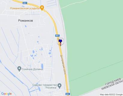 Білборд, Бігборд (Борд)  A у Київських трасах Дніпровське шосе, траса Н-01 "Київ-Знам'янка", км 30+200 ліво схема