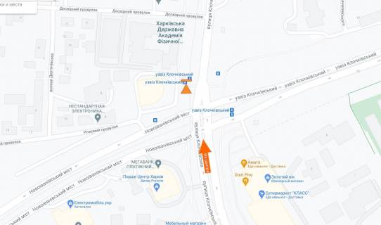 Видеоборд B в Харькове Клочківська вул. - Клочківський узвіз (із центру) (Б) - 332562 схема