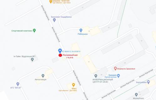 Билборд A в Энергодаре, 3x6  ул. Молодежная (район Автовозкала)                             схема