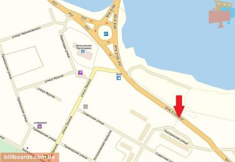 Білборд, Бігборд (Борд)  A у Василівці, 3х6  м Василівка, пішохідний міст, напрямок руху в бік Криму схема