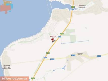 Билборд B в Васильевке 332 км трасса Москва /  Симферополь, поток транспорта по направлению к Запорожью, перед Каменским, за поворотом на Орехов схема