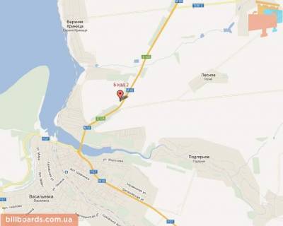 Билборд B в Васильевке 337 км  трасса Москва / Симферополь, поток транспорта по направлению к Запорожью, после Васильевки до поворота на Орехов схема