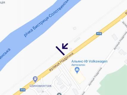Билборд A в Ивано-Франковске, 3х6  Надрічна (автосалон Фольцваген) схема