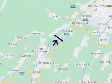 Билборд B в Трасах Івано-Франківська, 3х6  Мочари 2 (напрямок на Івано-Франківськ) схема